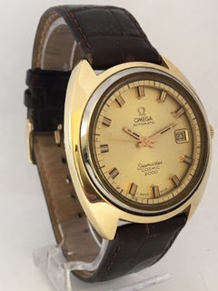 Vintage 1970s Gold-Plated SS Back Omega Automatic Seamaster Cosmic 2000 Watch