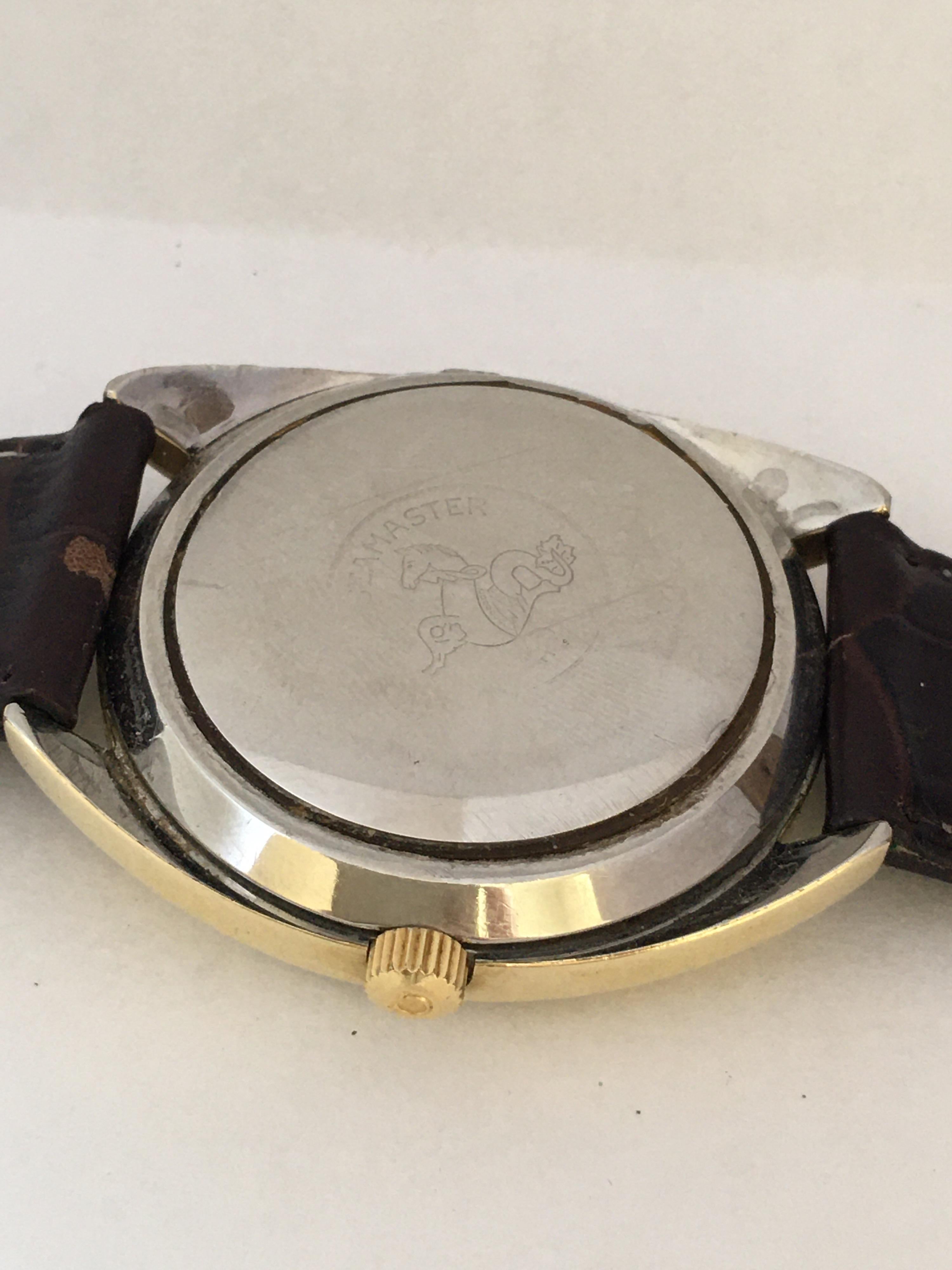 Vintage 1970s Gold-Plated SS Back Omega Automatic Seamaster Cosmic 2000 Watch For Sale 2