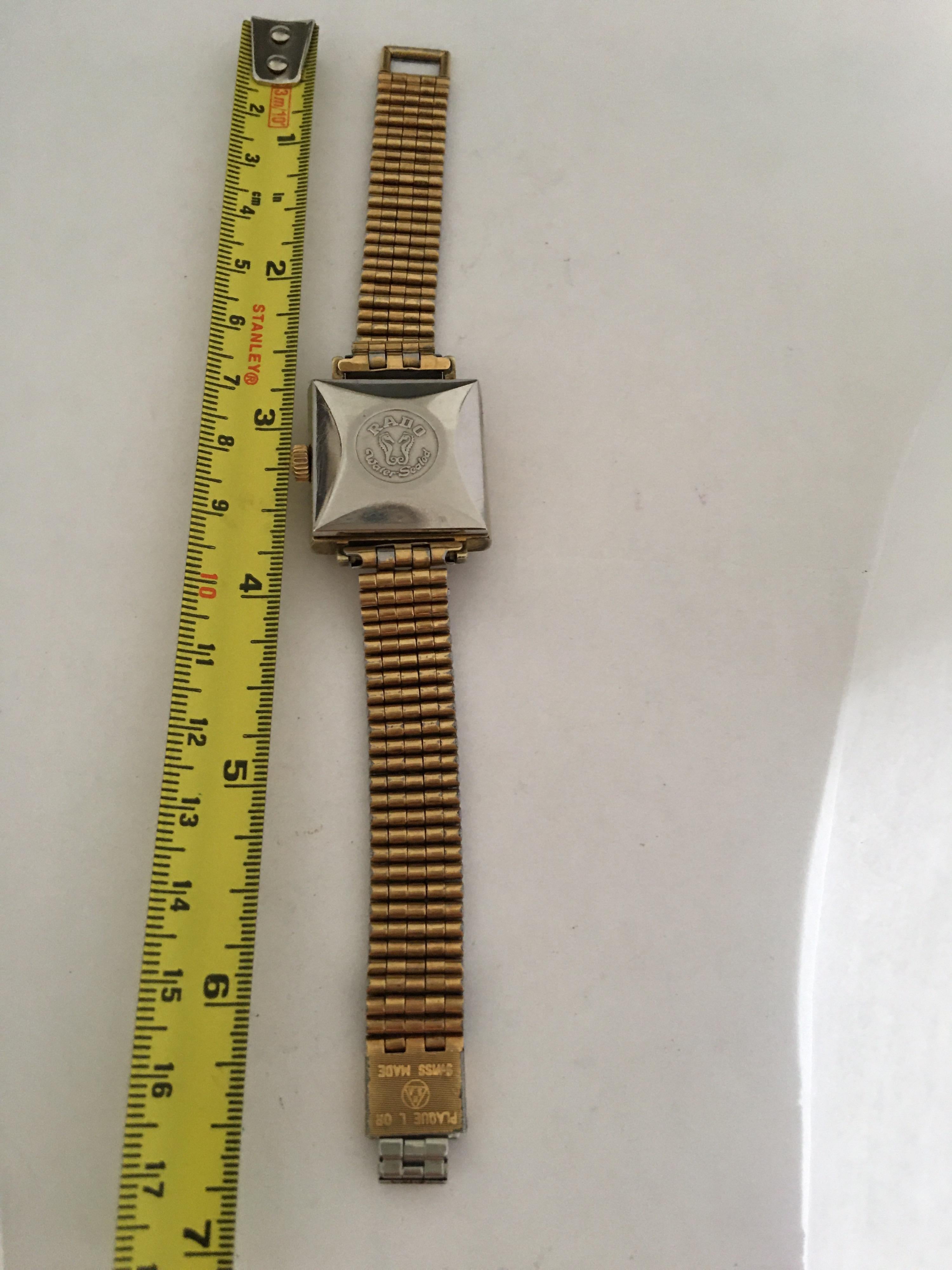 Vintage 1970s Gold-Plated / Stainless Steel Rado Automatic Watch For Sale 3