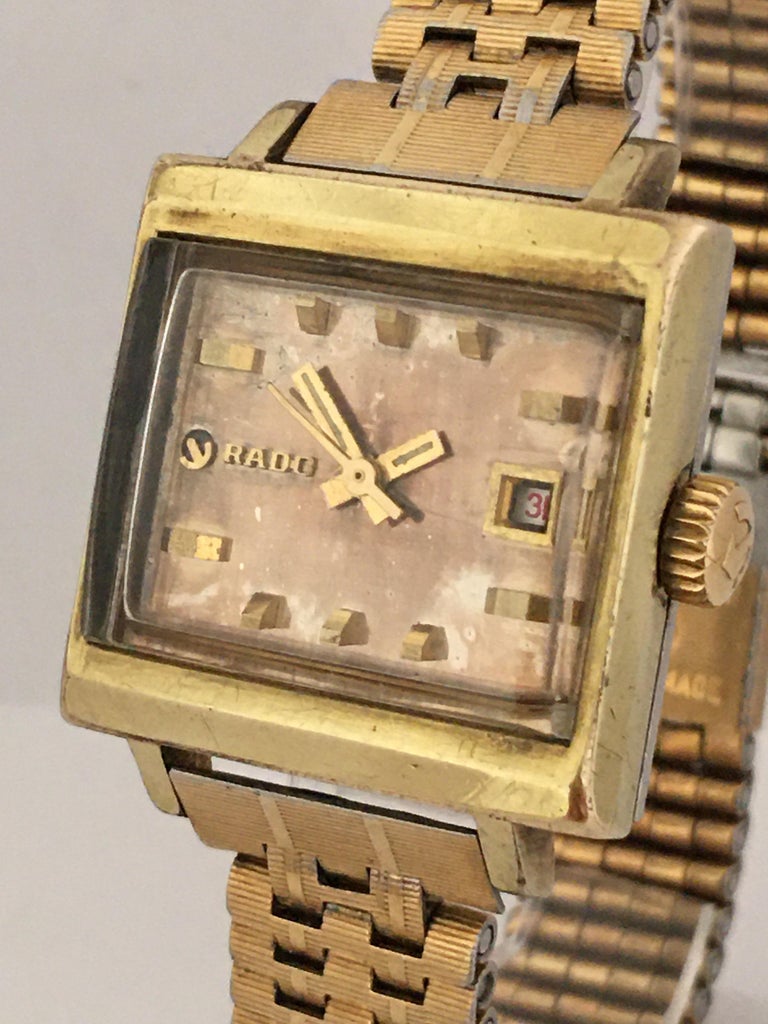Vintage 1970s Gold-Plated / Stainless Steel Rado Automatic ...