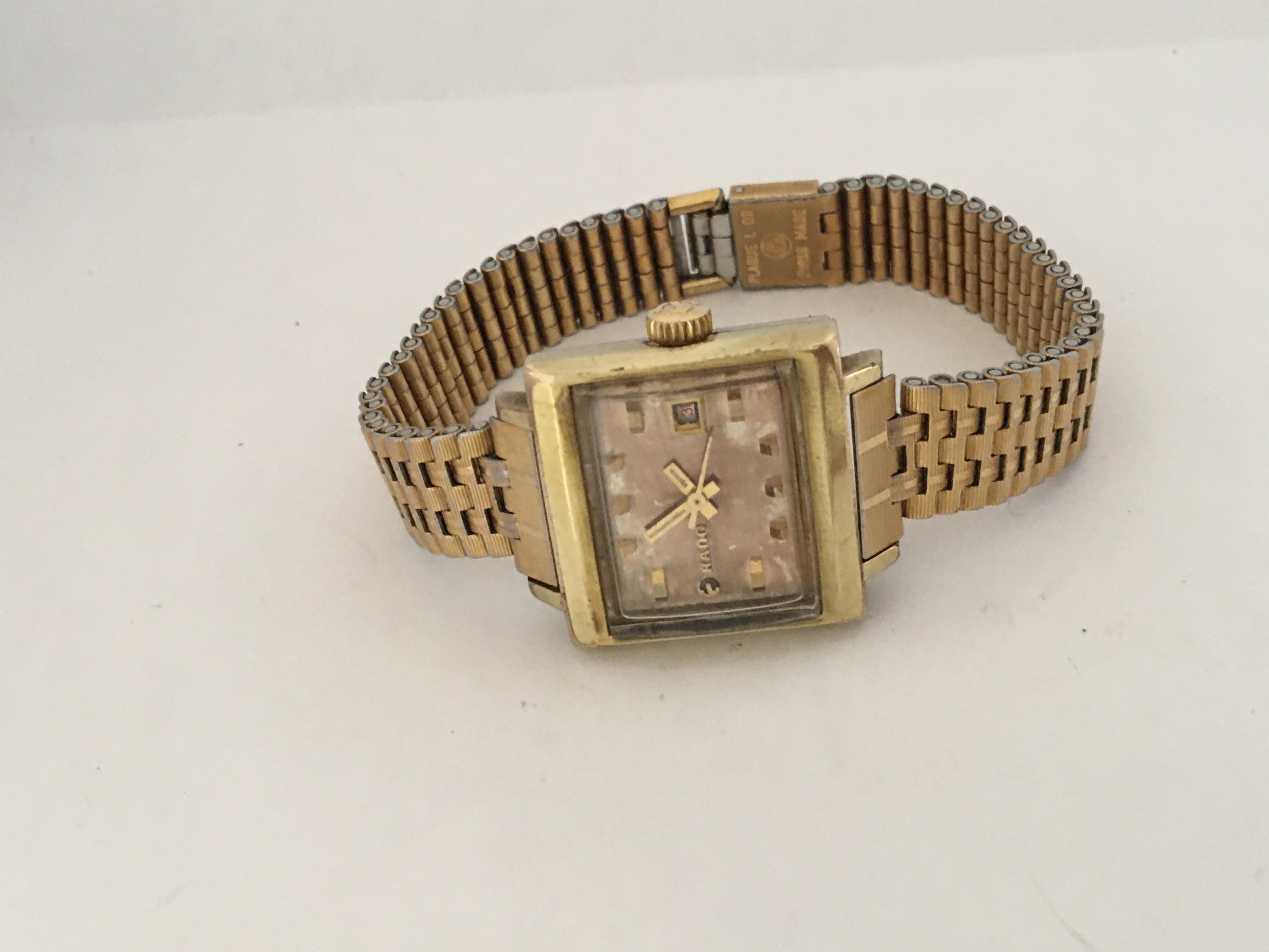 rado gold watch vintage