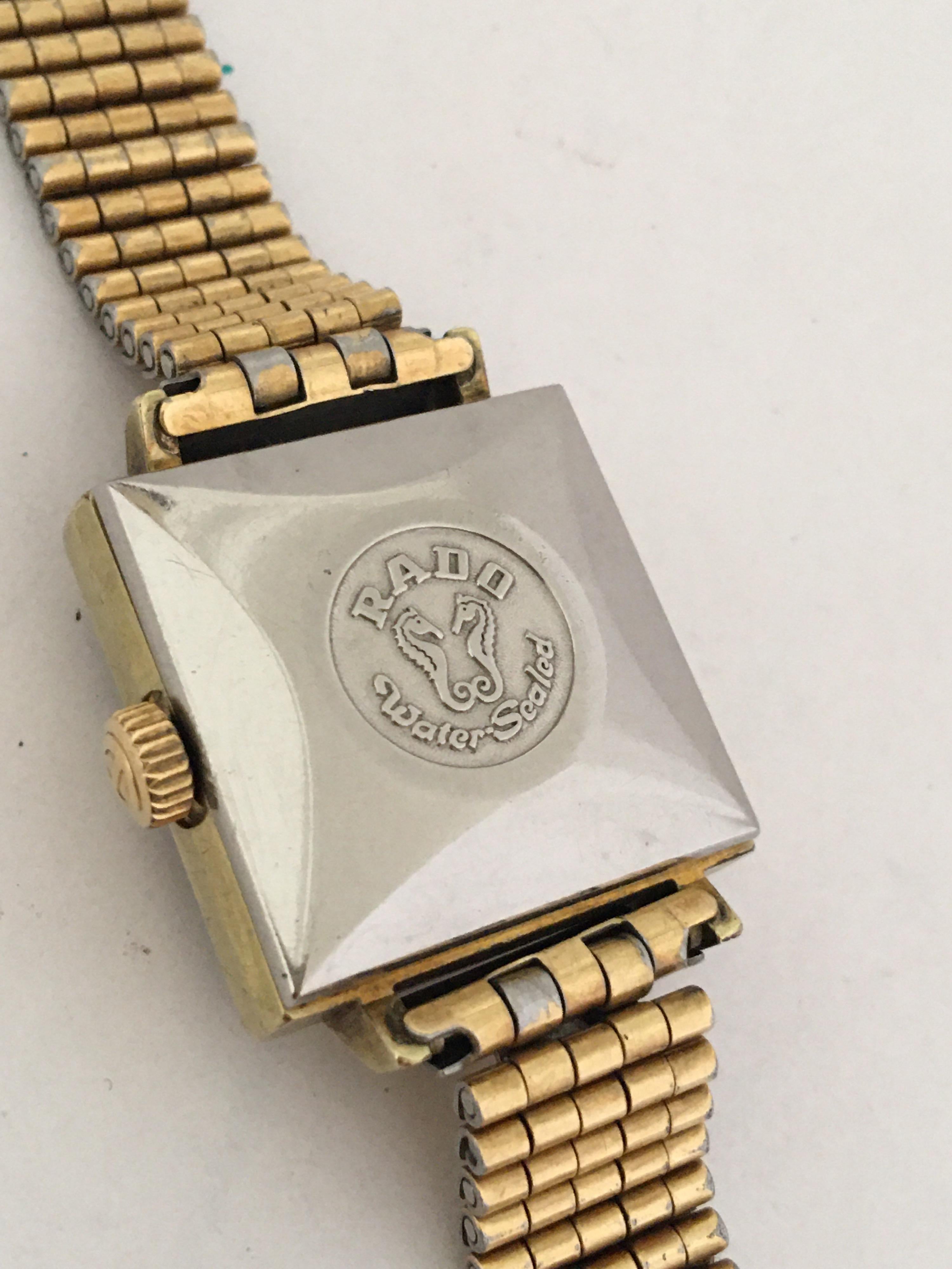 Women's Vintage 1970s Gold-Plated / Stainless Steel Rado Automatic Watch For Sale