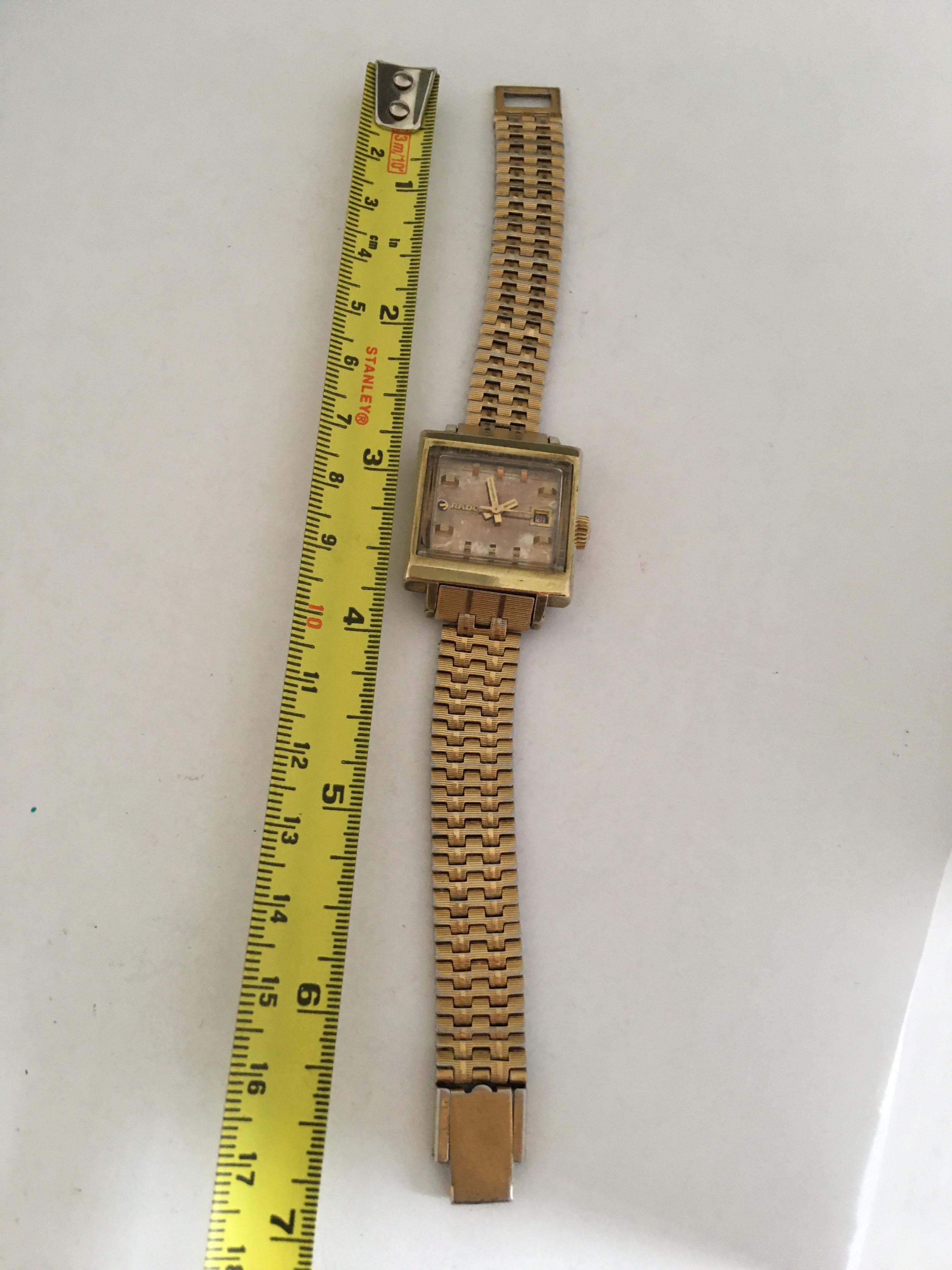 Vintage 1970s Gold-Plated / Stainless Steel Rado Automatic Watch For Sale 2