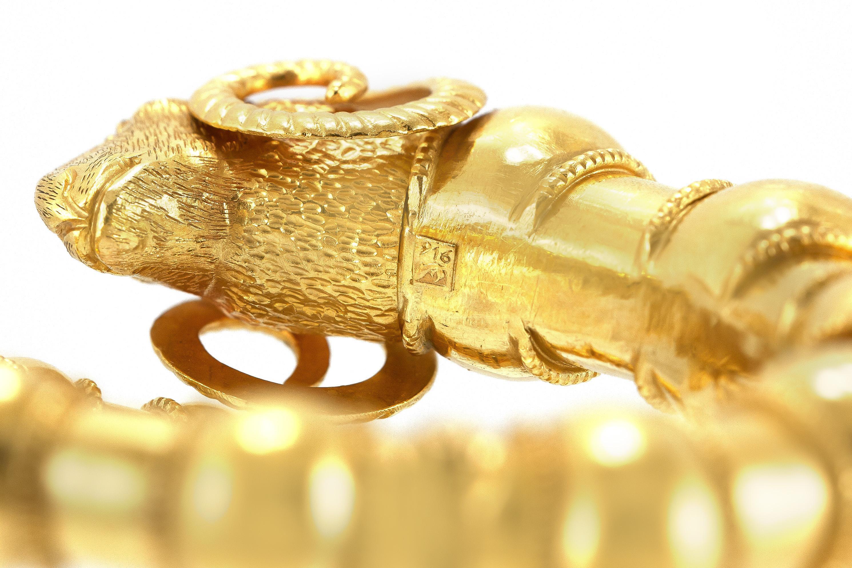 Women's Vintage 1970s Gold Ram Bracelet