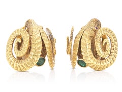 Vintage 1970s Gold Ram Earrings