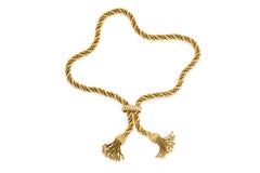Vintage 1970s Gold Seil Kette Halskette mit Quasten