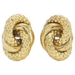 Pendientes de nudo de escamas de oro vintage de los años 70