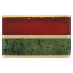 Vintage 1970s Gubelin Carnelian & Nephrite Jade Ring