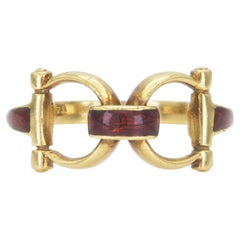 Vintage 1970s Gucci Gold and Enamel Horsebit Ring Vintage 1970s Gucci Gold and Enamel Horsebit Ring