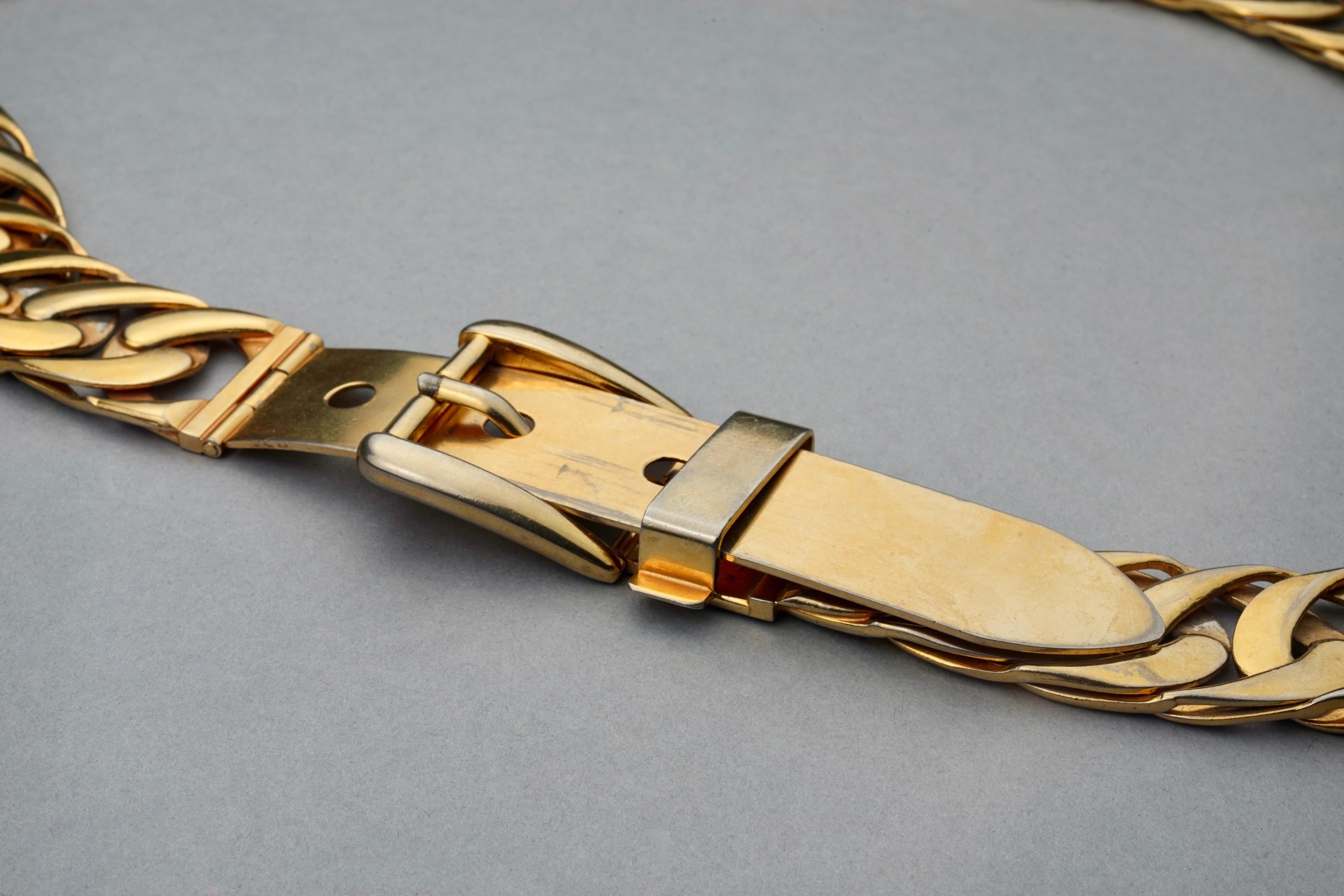 Vintage 1970s GUCCI Gold Chain Buckle Belt For Sale 5