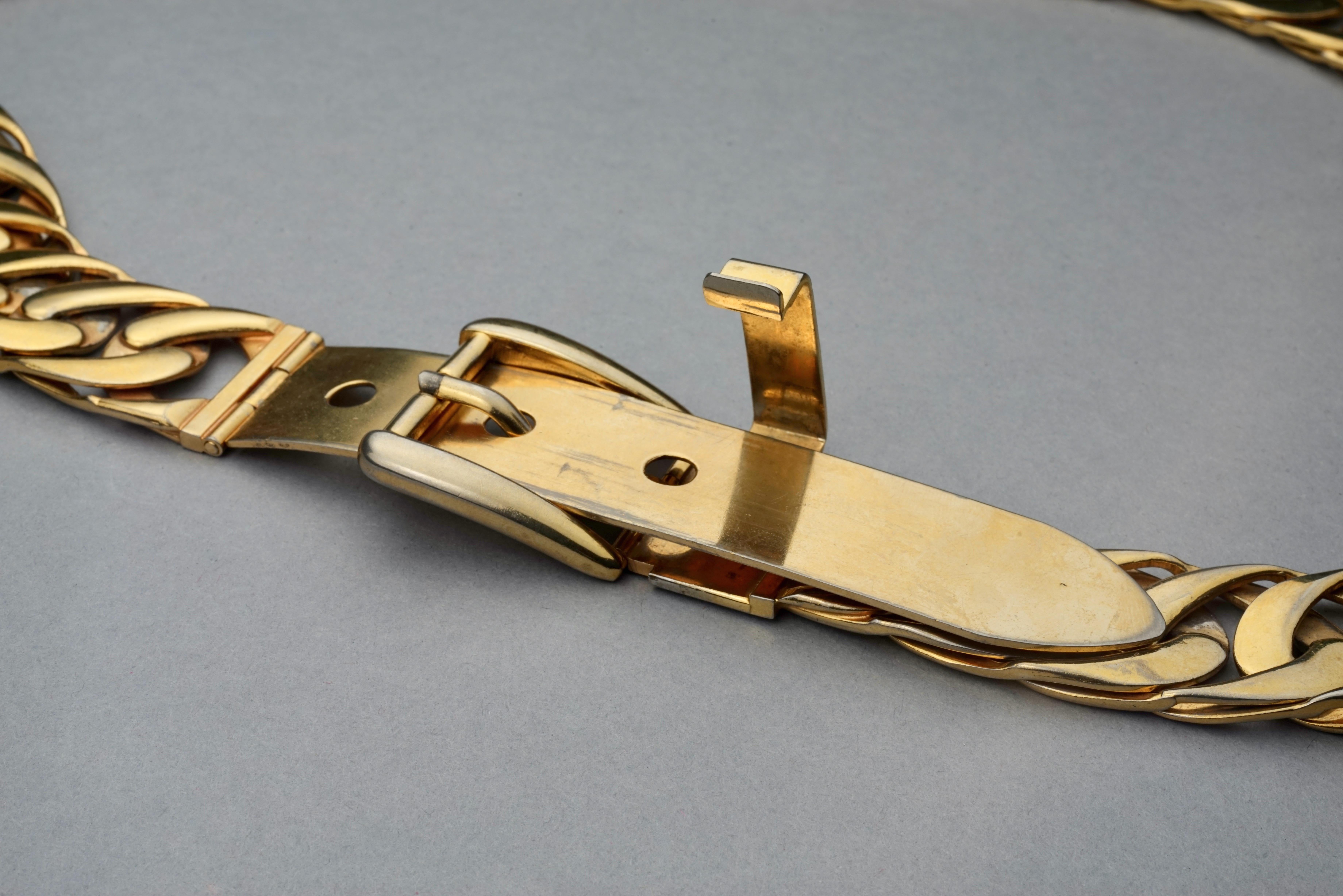 Vintage 1970s GUCCI Gold Chain Buckle Belt For Sale 6