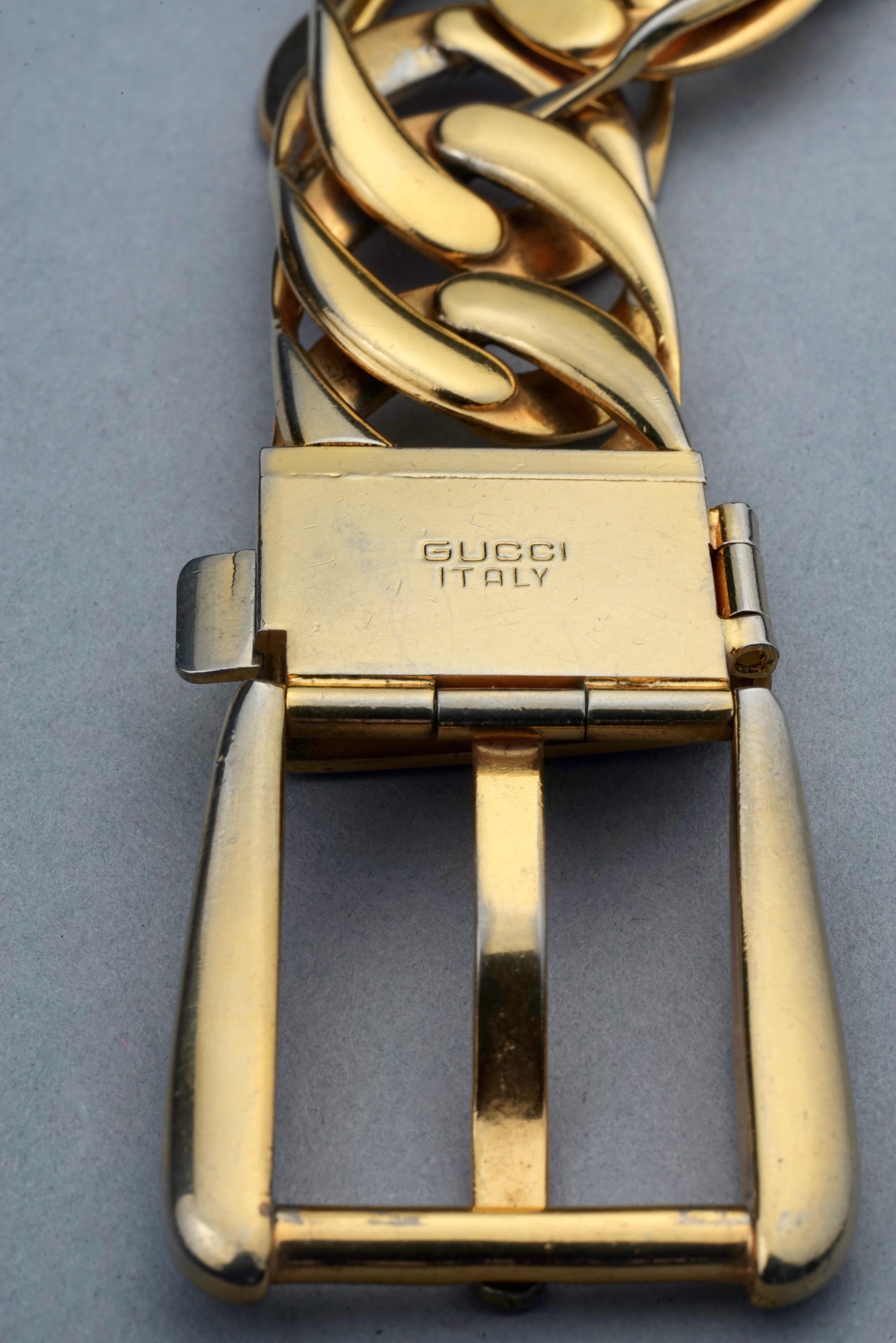 Vintage 1970s GUCCI Gold Chain Buckle Belt For Sale 7