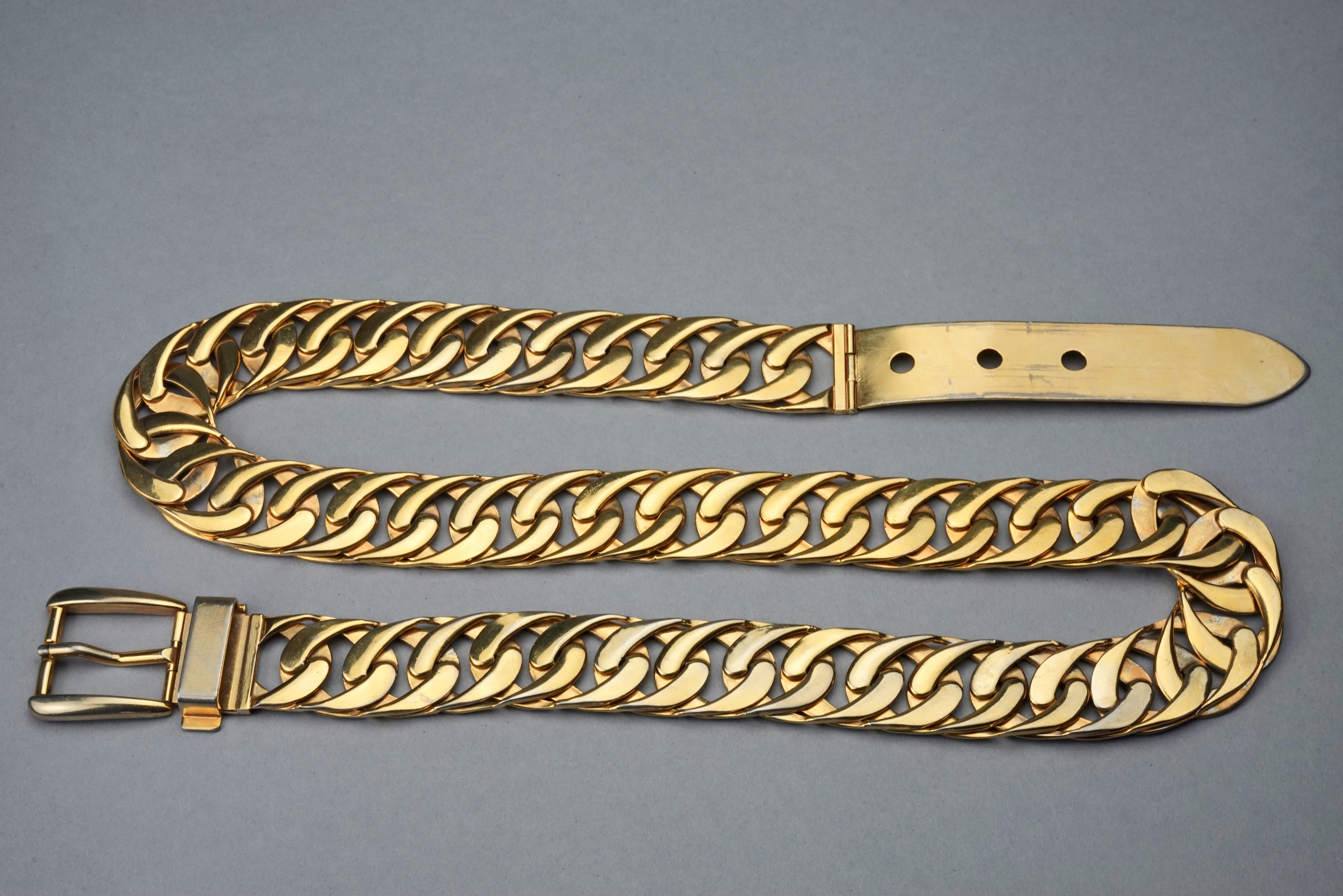 Vintage 1970s GUCCI Gold Chain Buckle Belt In Good Condition For Sale In Kingersheim, Alsace