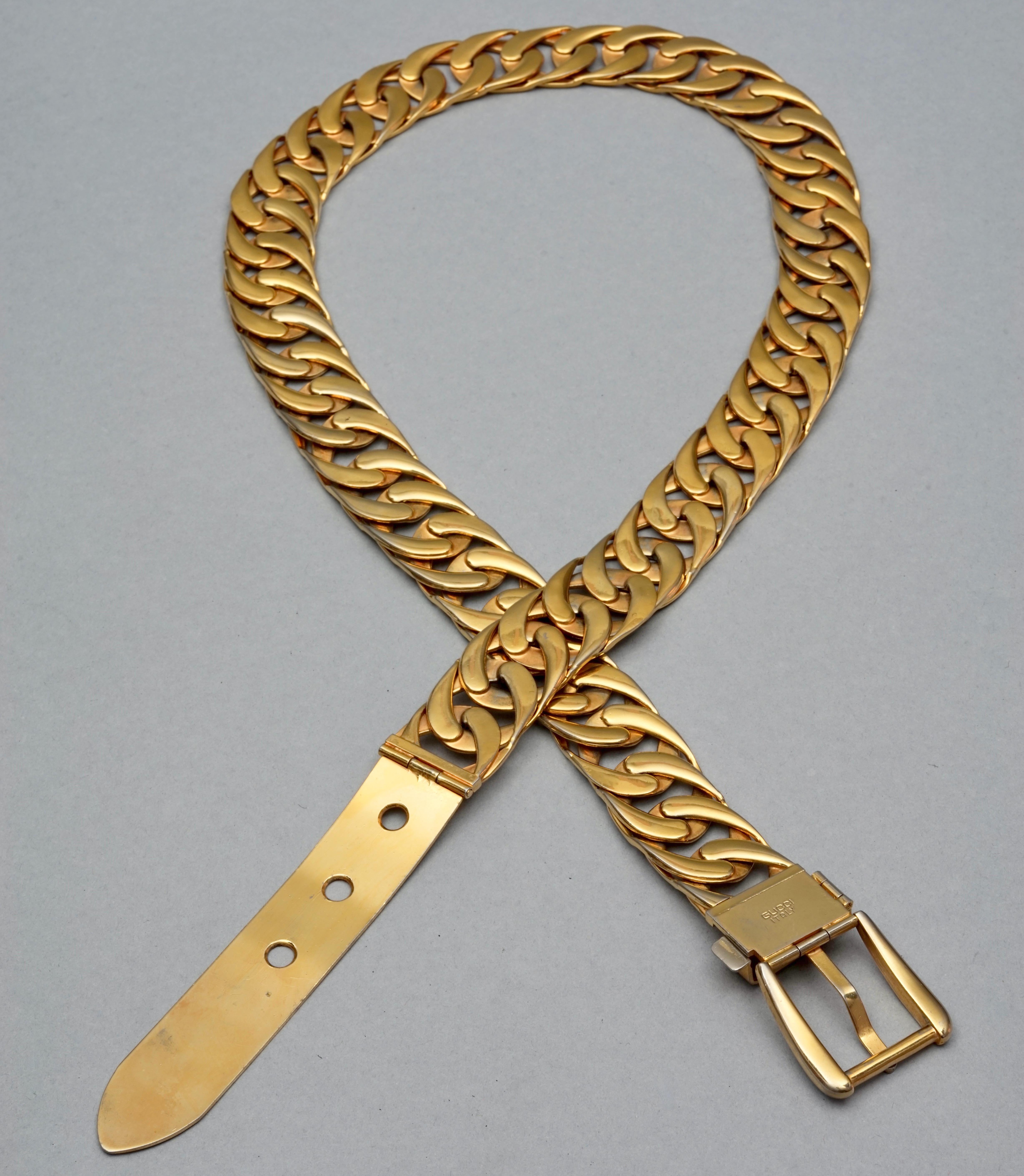 Vintage 1970s GUCCI Gold Chain Buckle Belt In Good Condition In Kingersheim, Alsace