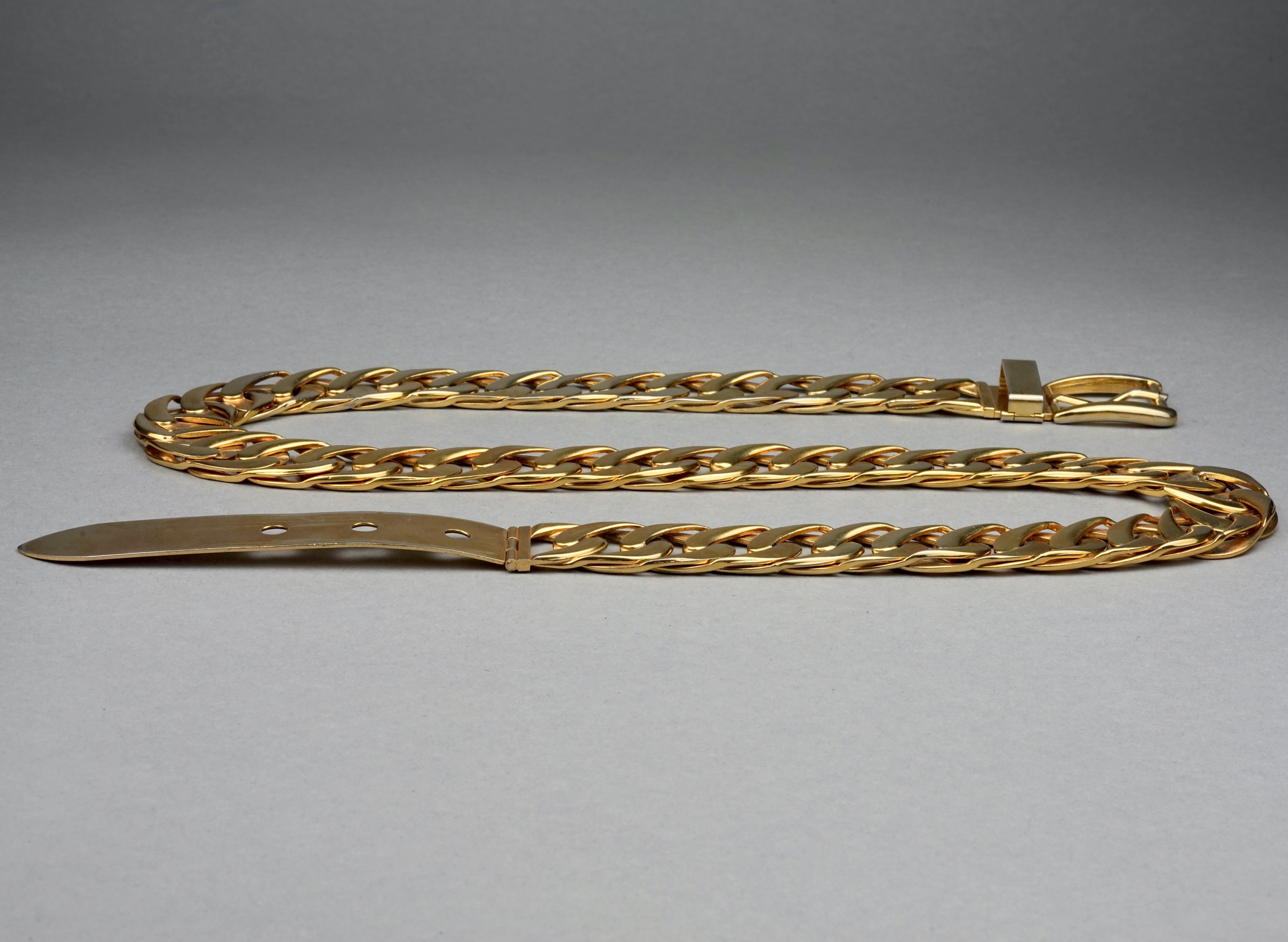Vintage 1970s GUCCI Gold Chain Buckle Belt 1