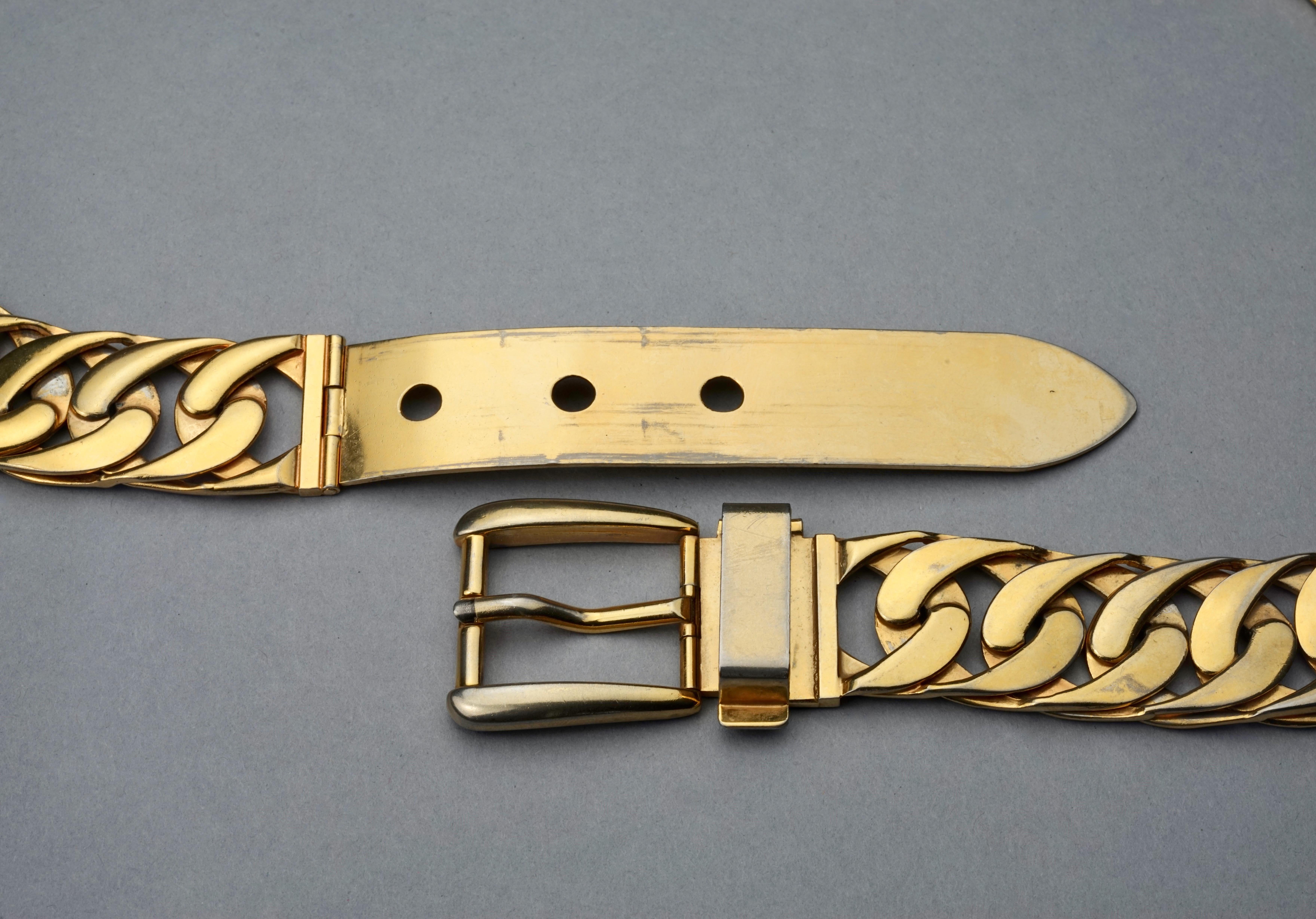 Vintage 1970s GUCCI Gold Chain Buckle Belt For Sale 4