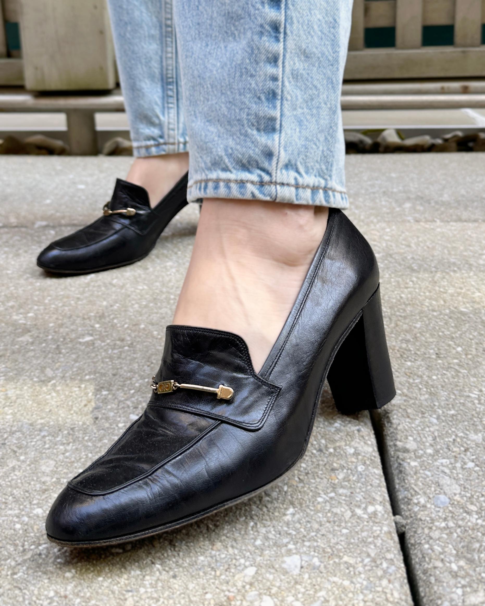 VINTAGE 1970s GUCCI HEELED LOAFERS 1