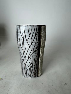 Vintage 1970's Hand Painted Pair Of Folk Art Pottery - Signed by Artist