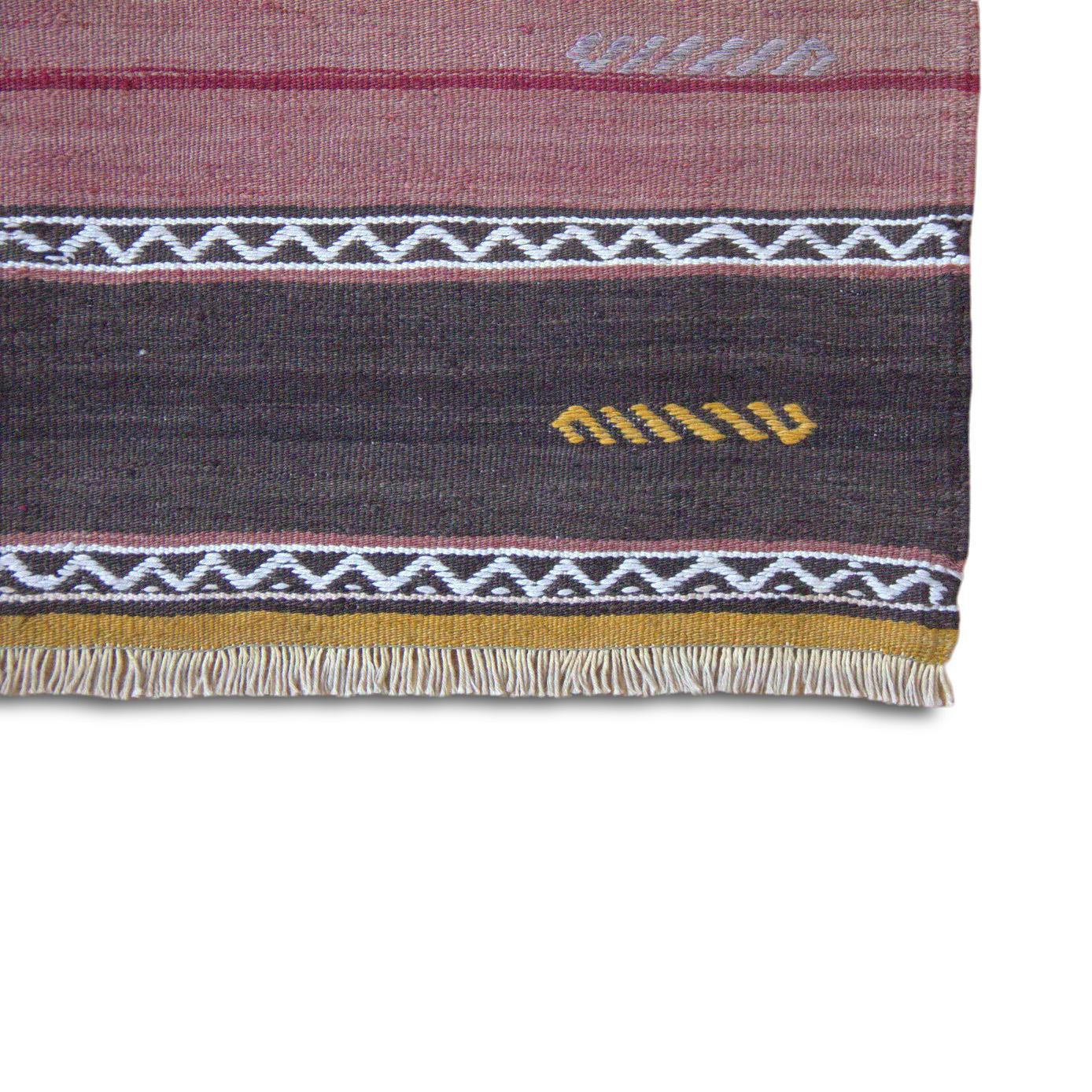 Vintage 1970s Handwoven Anatolian Turkish Kilim Rug For Sale 1