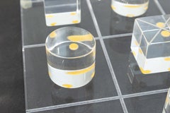 Vintage 1970s Hivo Van Teal Signed Lucite Tic Tac Toe Table Board Game Set