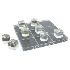 Vintage 1970s Hivo Van Teal Signed Lucite Tic Tac Toe Table Board Game Set
