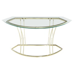 Vintage 1970s Hollywood Regency Gold Colored Brass Console Table