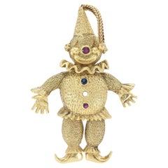 Honora Broche clown vintage en or des années 1970