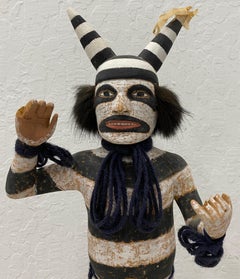 Vintage 1970s Hopi Katsina Figure "Hano Clown" Kachina Doll, circa 1974