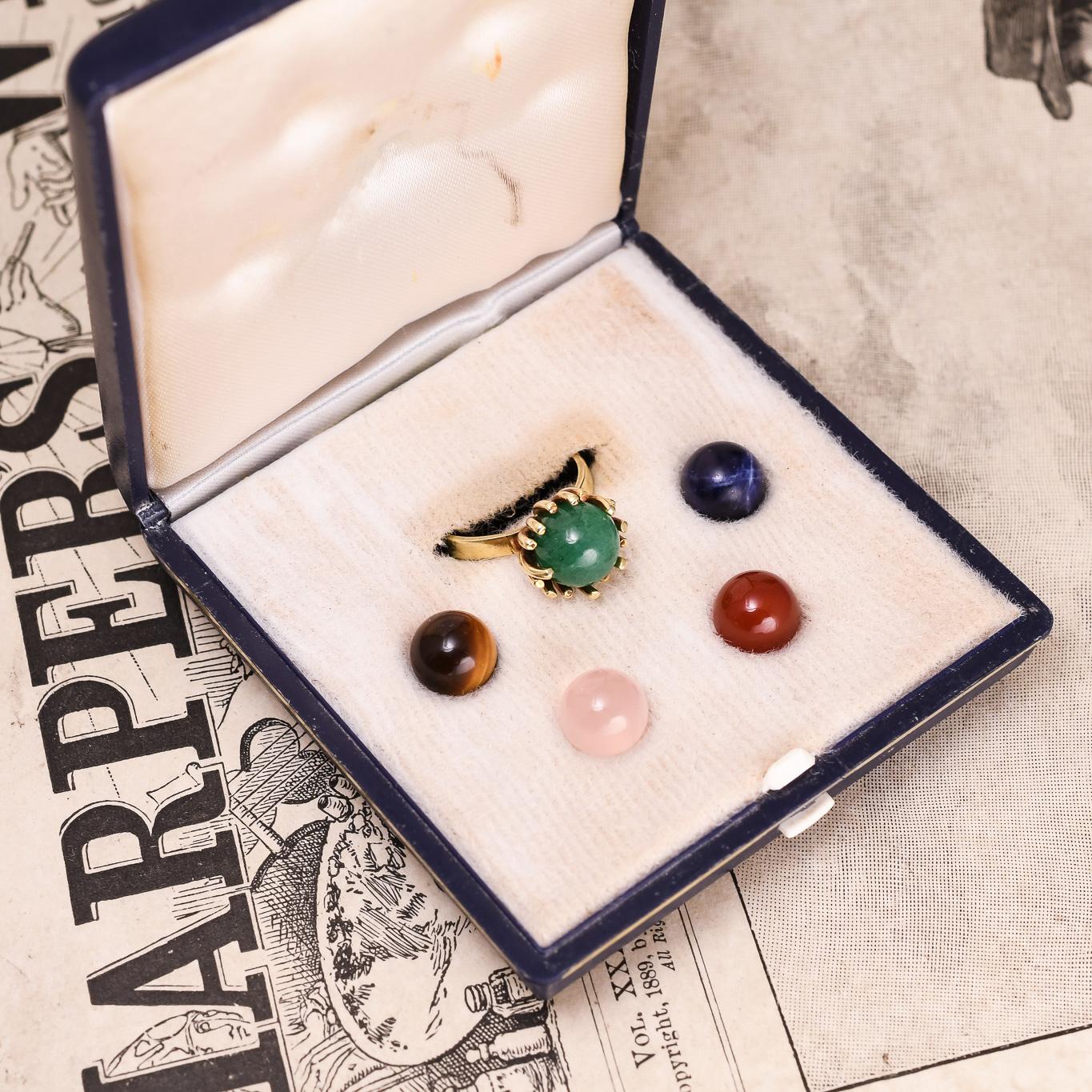 Women's Vintage 1970s Interchangeable Stone Orbs Ring