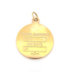 Vintage 1970s Italian 18K Saint Christopher Medical Medallion, Pendant