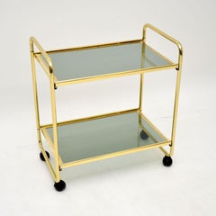 Vintage 1970s Italian Brass Folding Drinks Trolley MB Italia