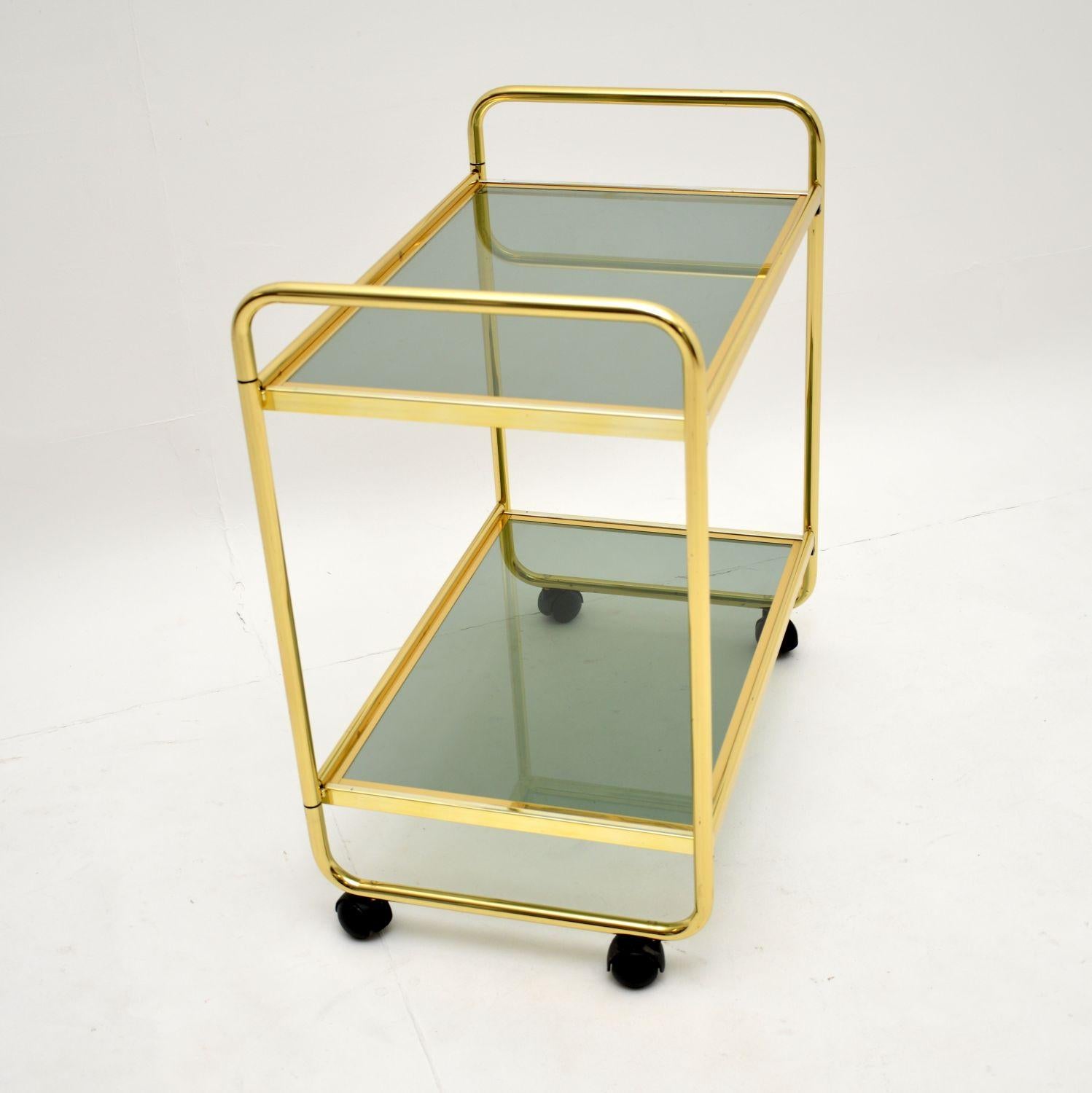 Vintage 1970s Italian Brass Folding Drinks Trolley MB Italia 4