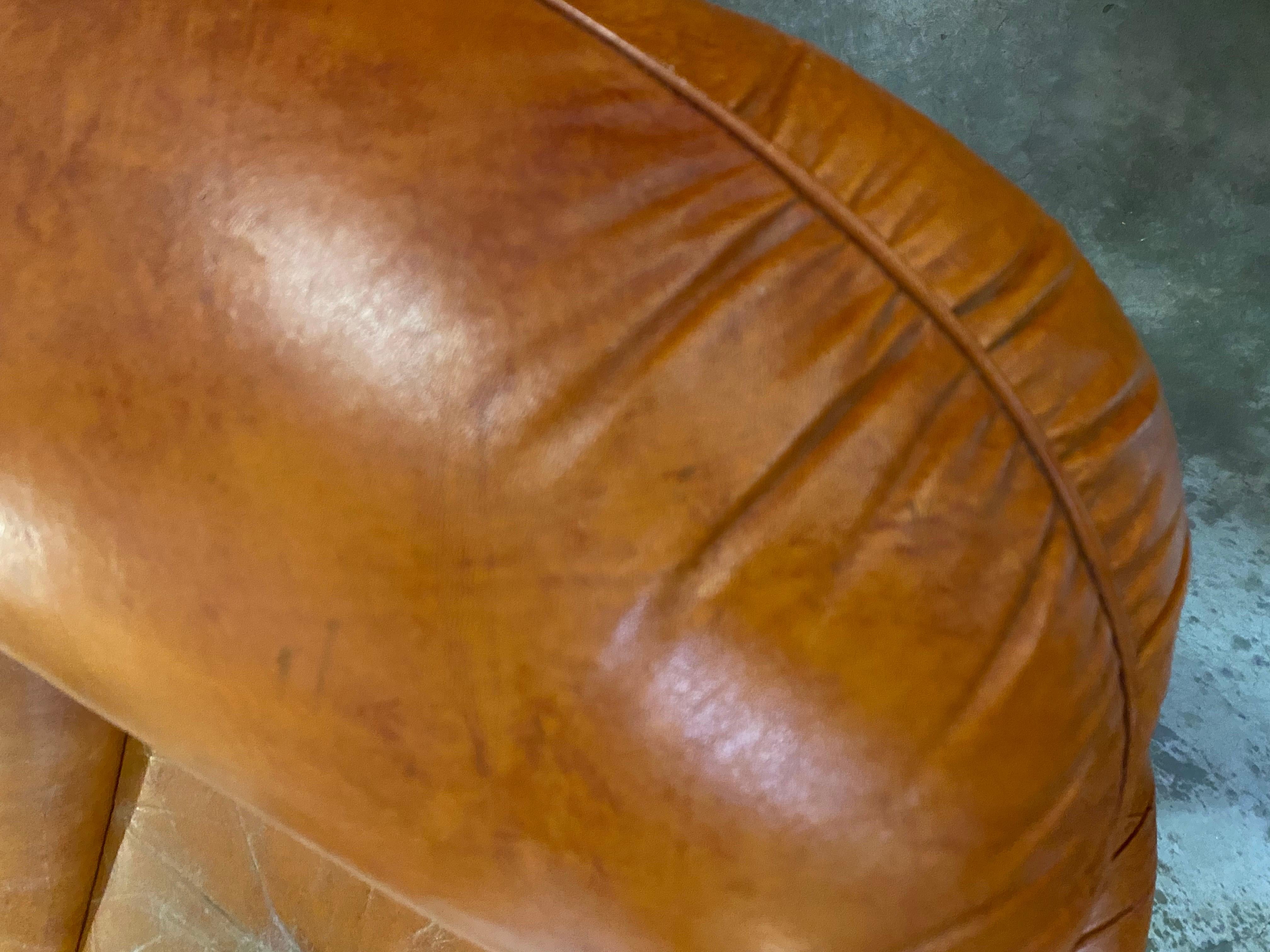 Mid-Century Modern Vintage 1970s Italian Leather Chair