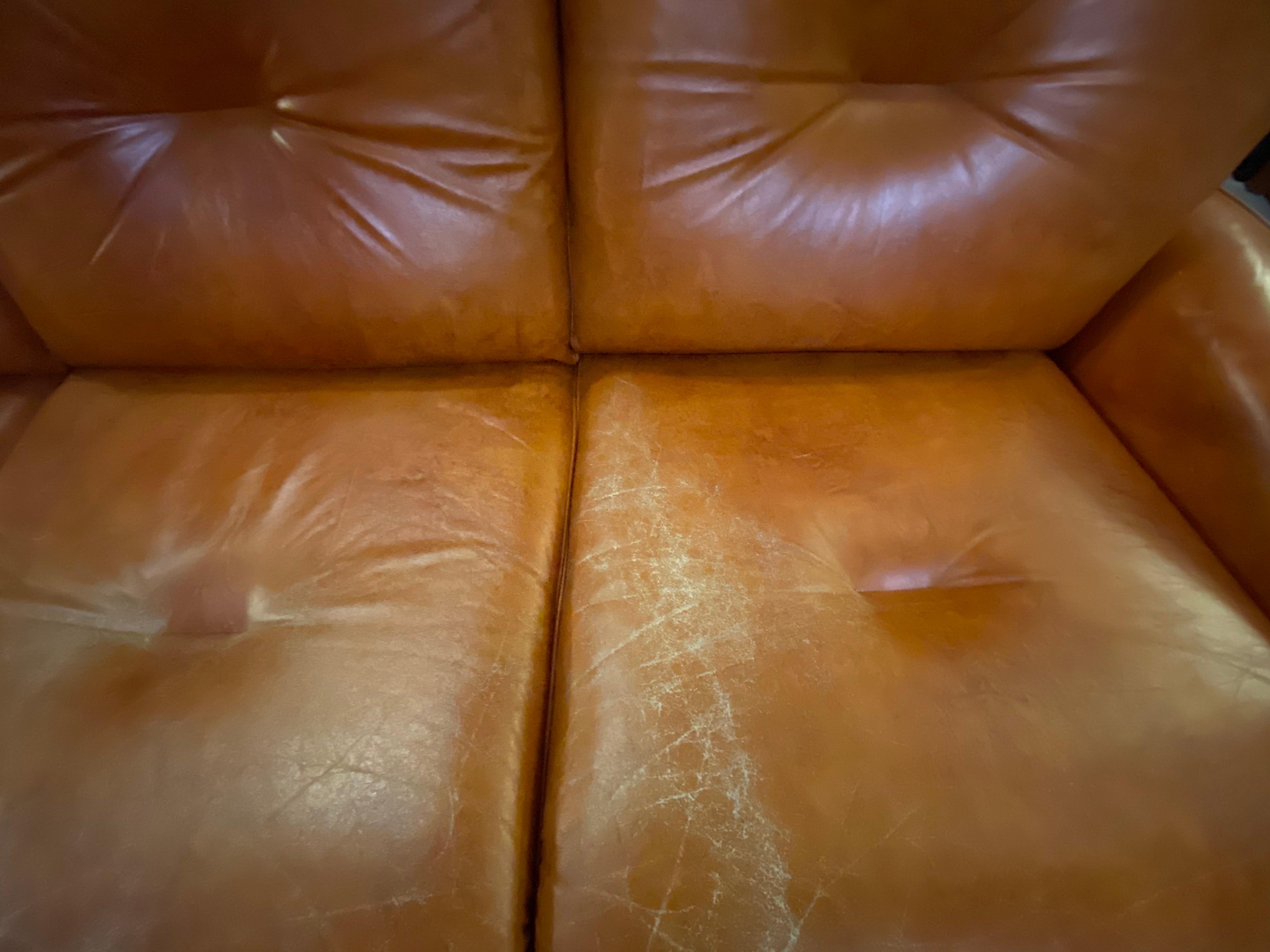 Vintage 1970s Italian Leather Sofa 1