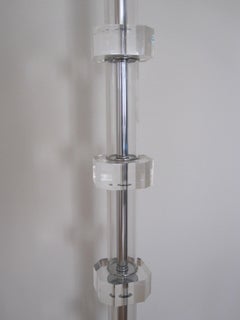 Vintage 1970s Italian Lucite Floor Lamp