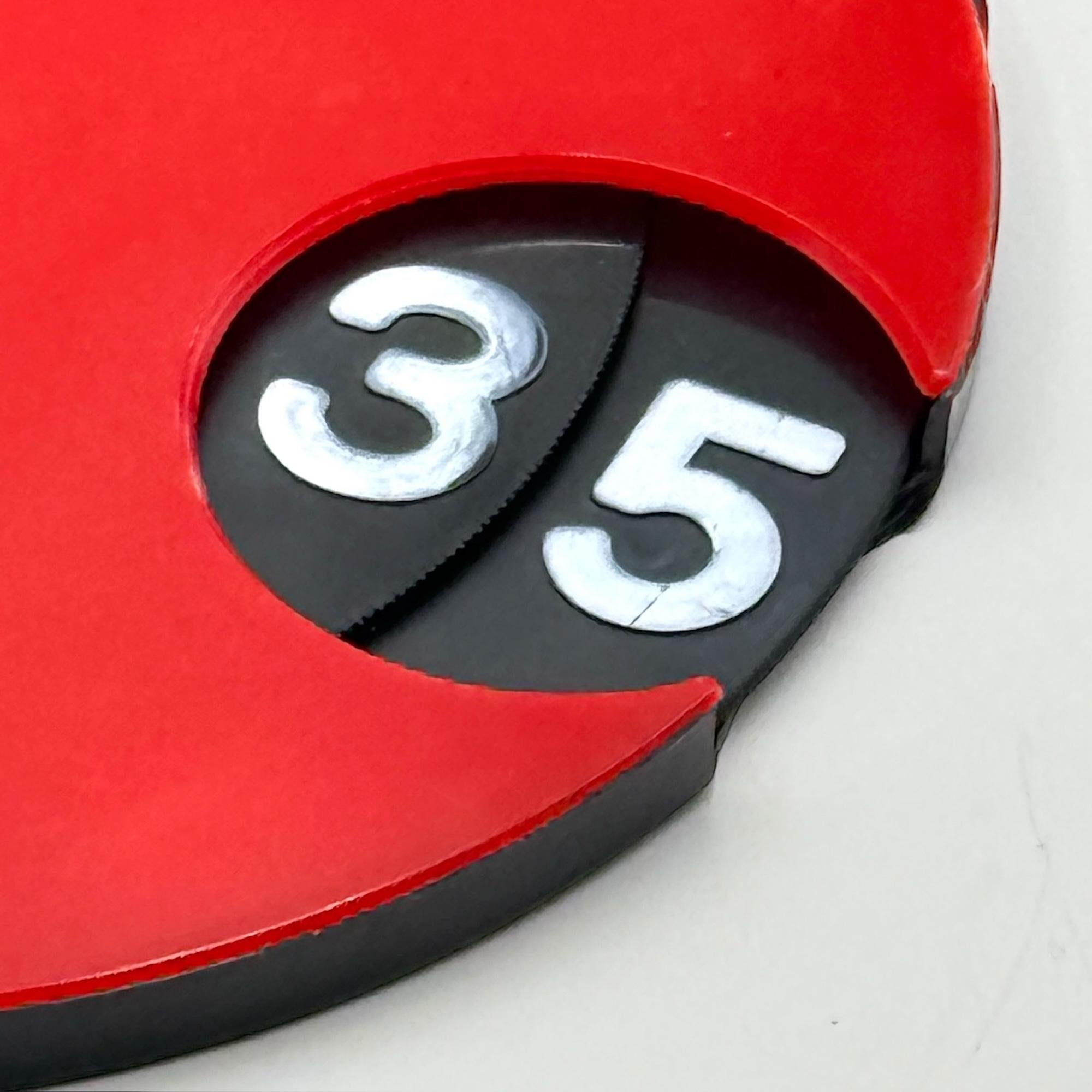 Vintage 1970s Italian Space Age Calendar - Retro Futuristic Red Timepiece 5