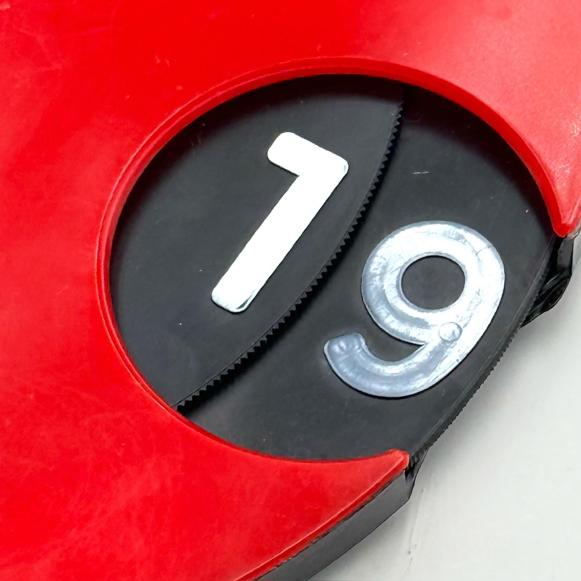 Vintage 1970s Italian Space Age Calendar - Retro Futuristic Red Timepiece 6