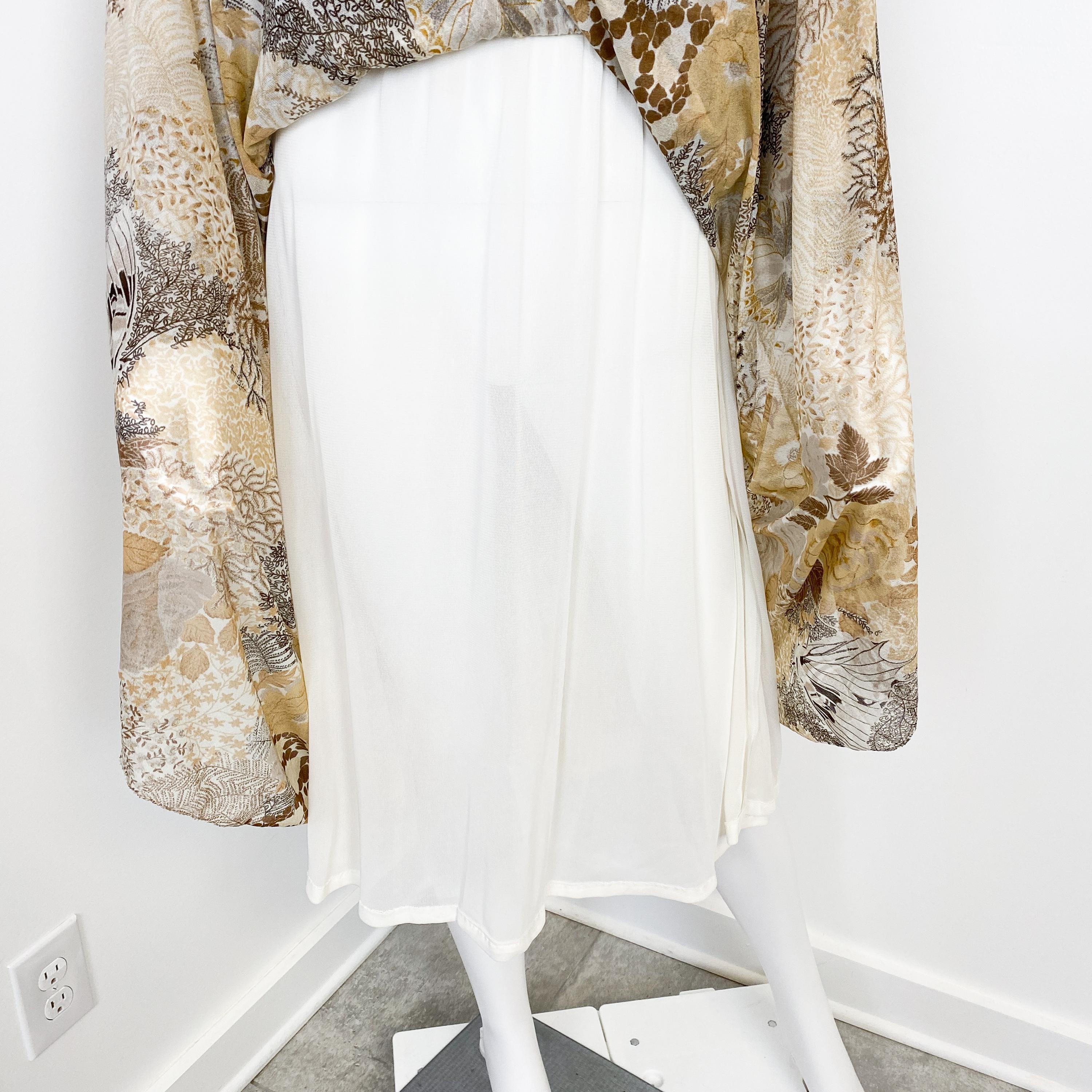 Robe en mousseline de jersey des années 1970 avec manches ouvertes en forme d'ailes de bœuf Taille 8/10 en vente 9