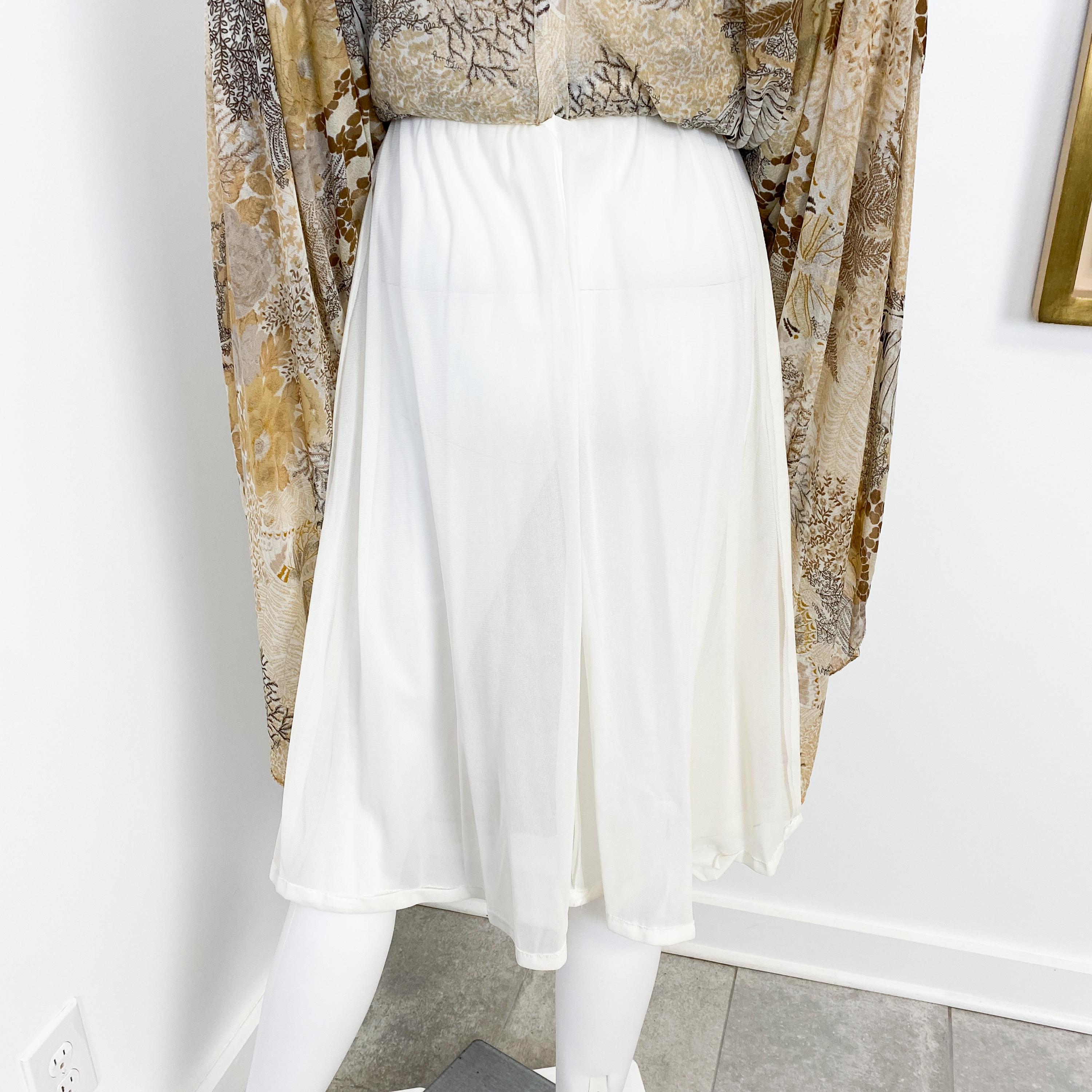 Robe en mousseline de jersey des années 1970 avec manches ouvertes en forme d'ailes de bœuf Taille 8/10 en vente 10