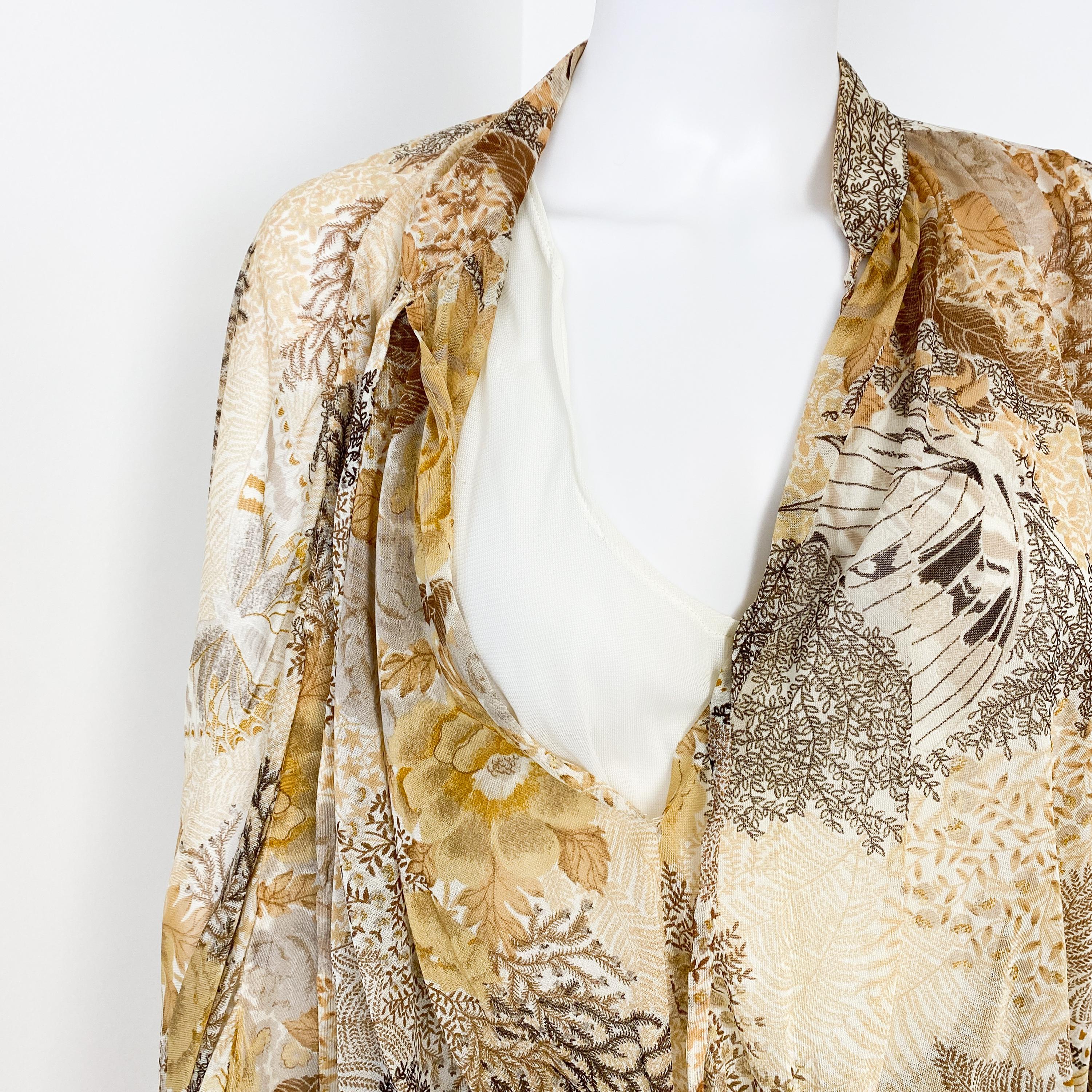 Robe en mousseline de jersey des années 1970 avec manches ouvertes en forme d'ailes de bœuf Taille 8/10 en vente 11
