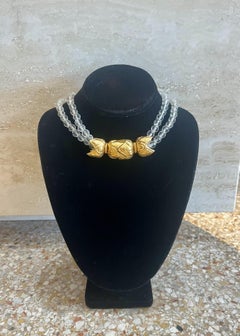 Joseph Mazer Collier en cristal vintage des années 1970