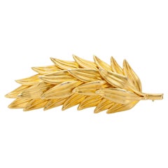 Vintage 1970s Lalaounis Gold Feathers Brooch