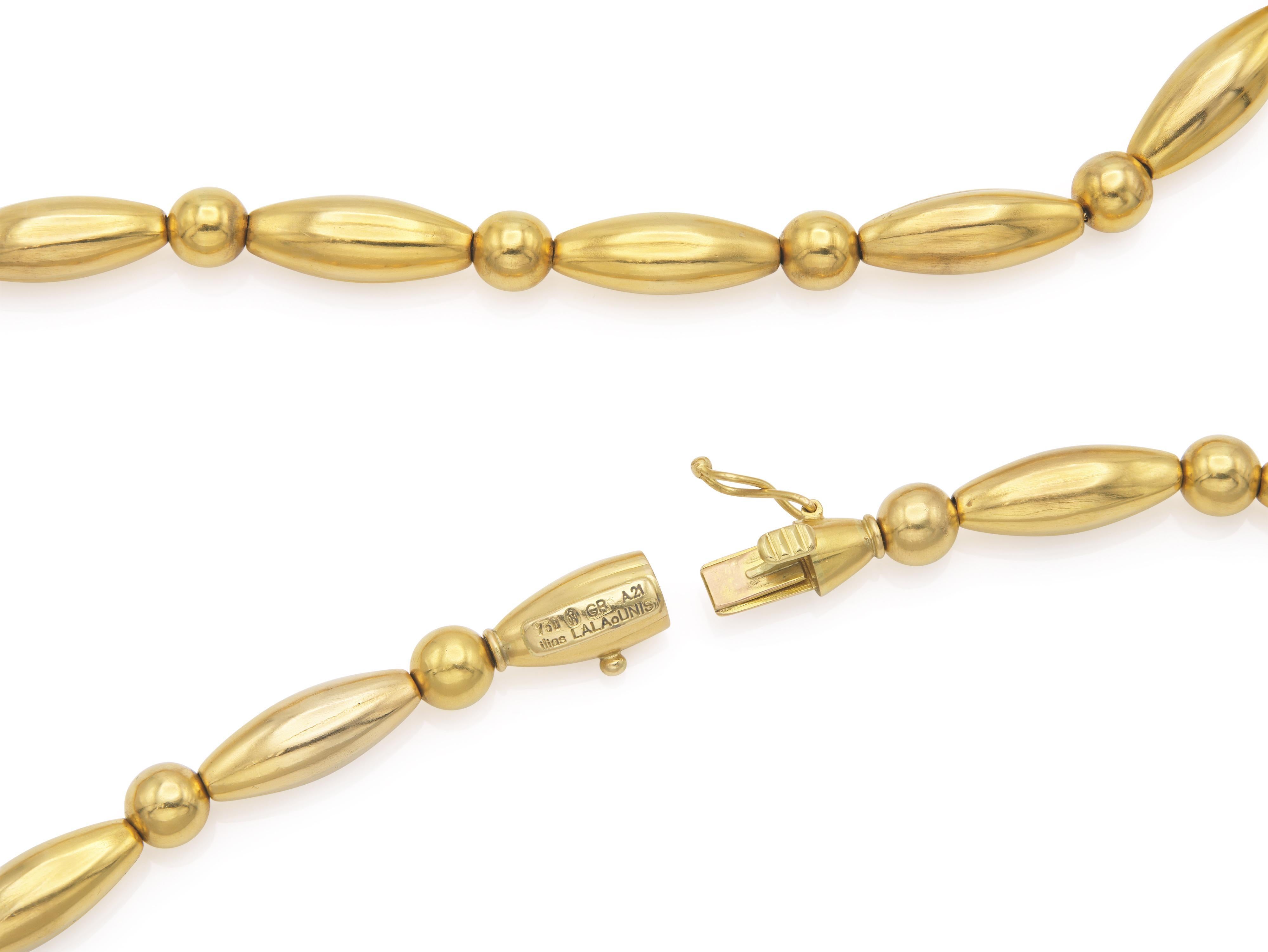 Women's Vintage 1970s Lalaounis Gold Long Necklace For Sale
