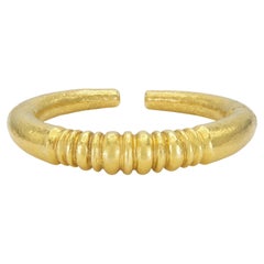 Vintage 1970s Lalaounis Hammered Gold Cuff Bracelet