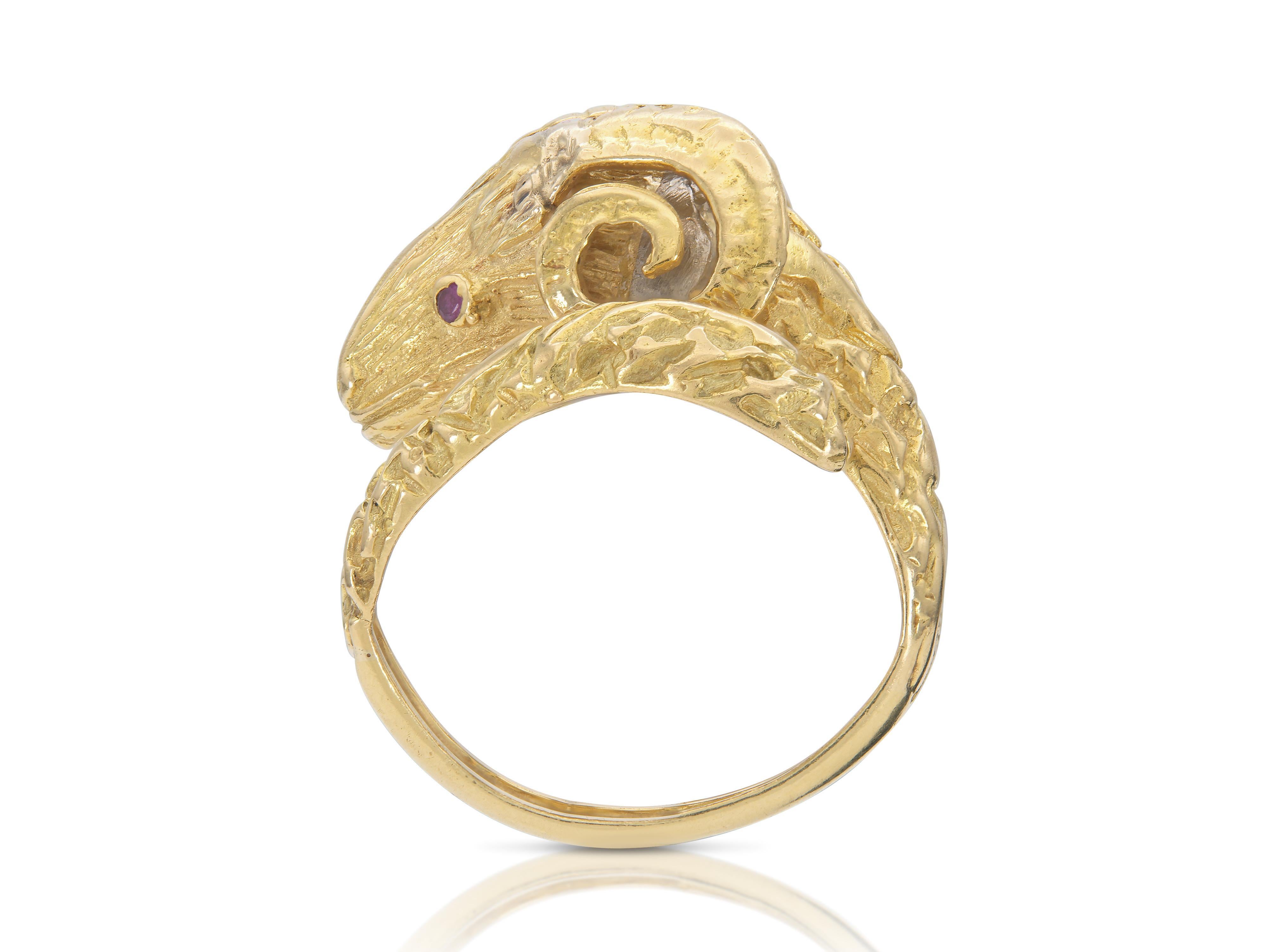 Vintage anni '70 Lalaounis Ram RIng In condizioni buone in vendita a New York, NY