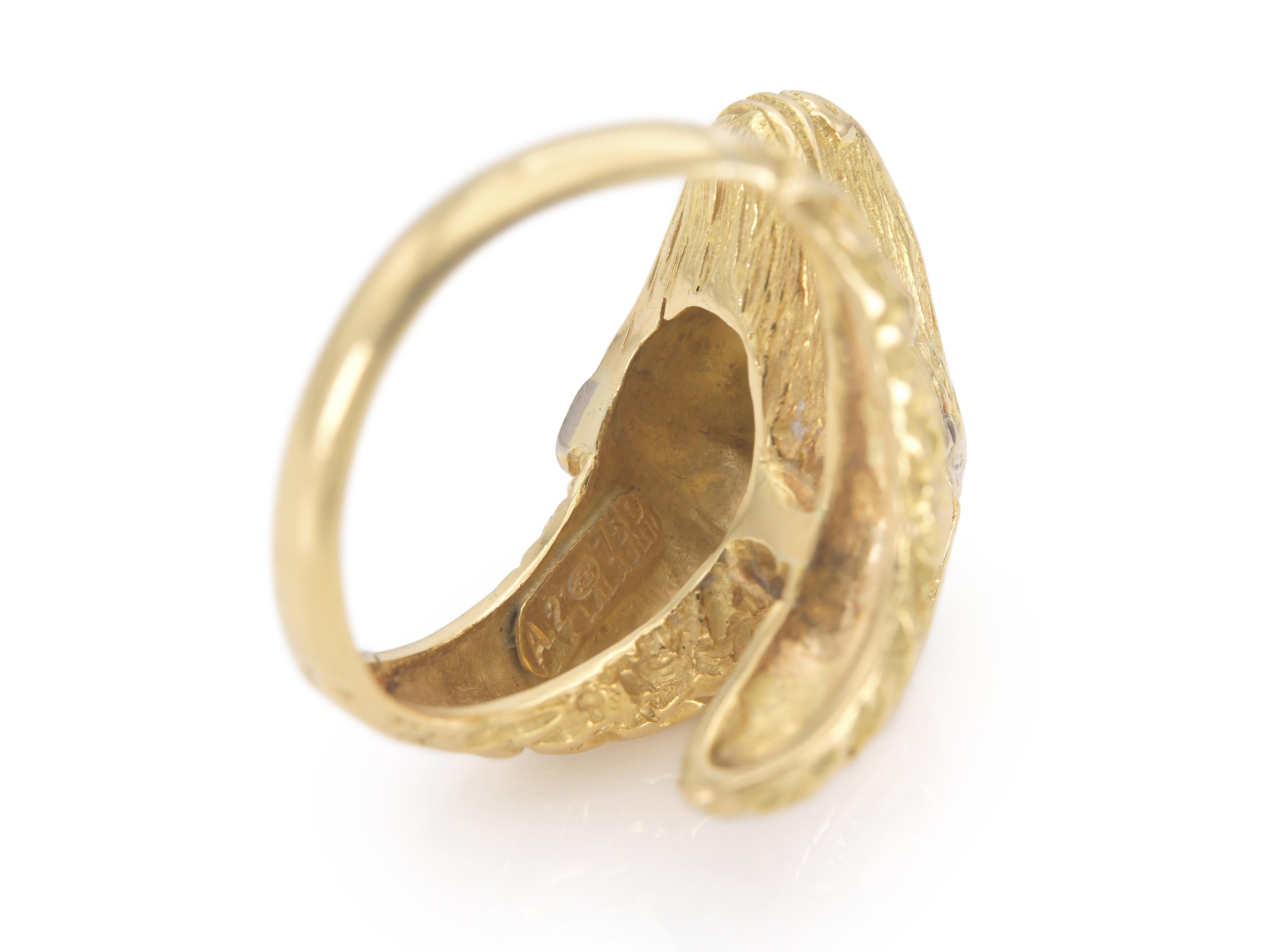 Donna Vintage anni '70 Lalaounis Ram RIng in vendita