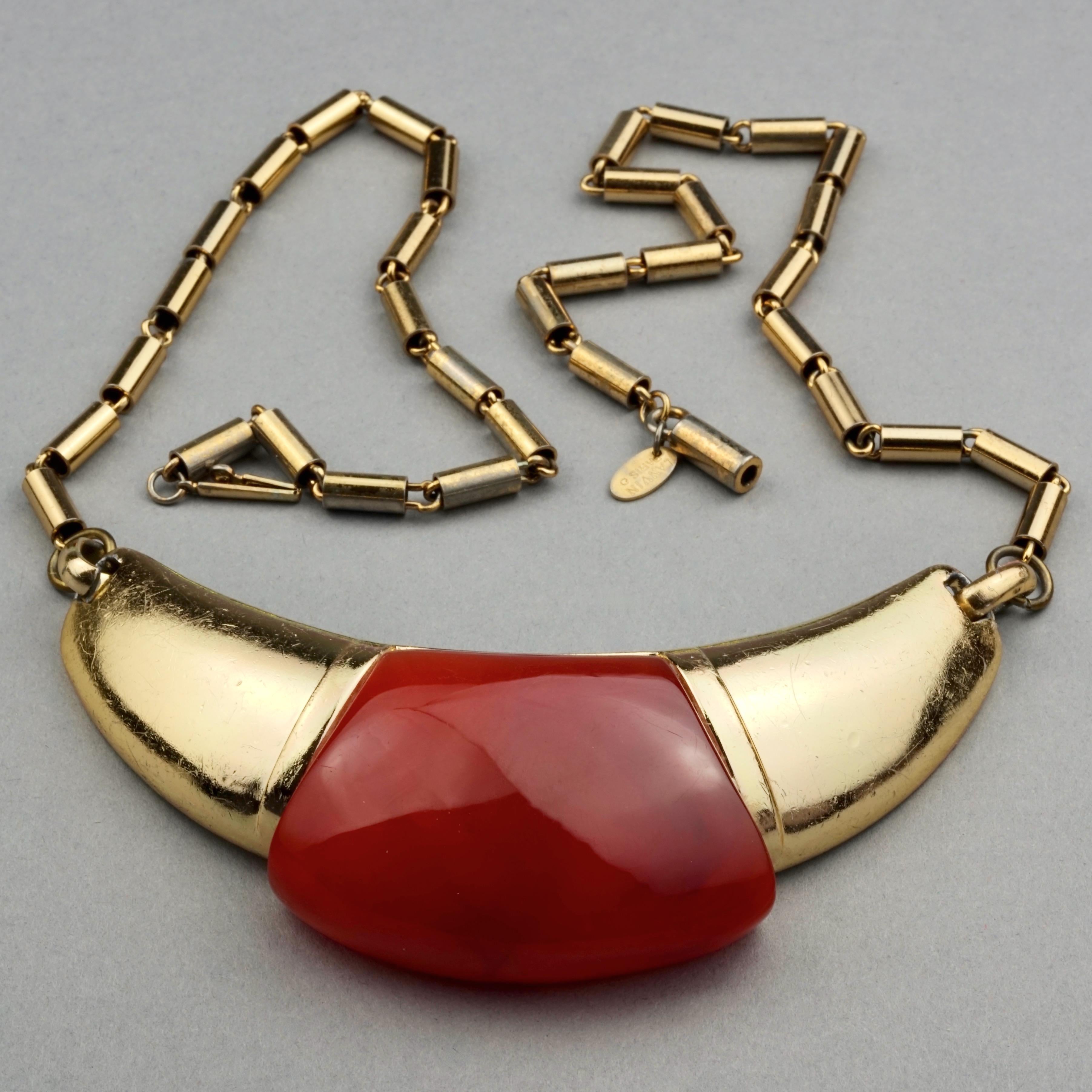 Women's or Men's Vintage 1970s LANVIN Paris Modernist Lucite Necklace For Sale
