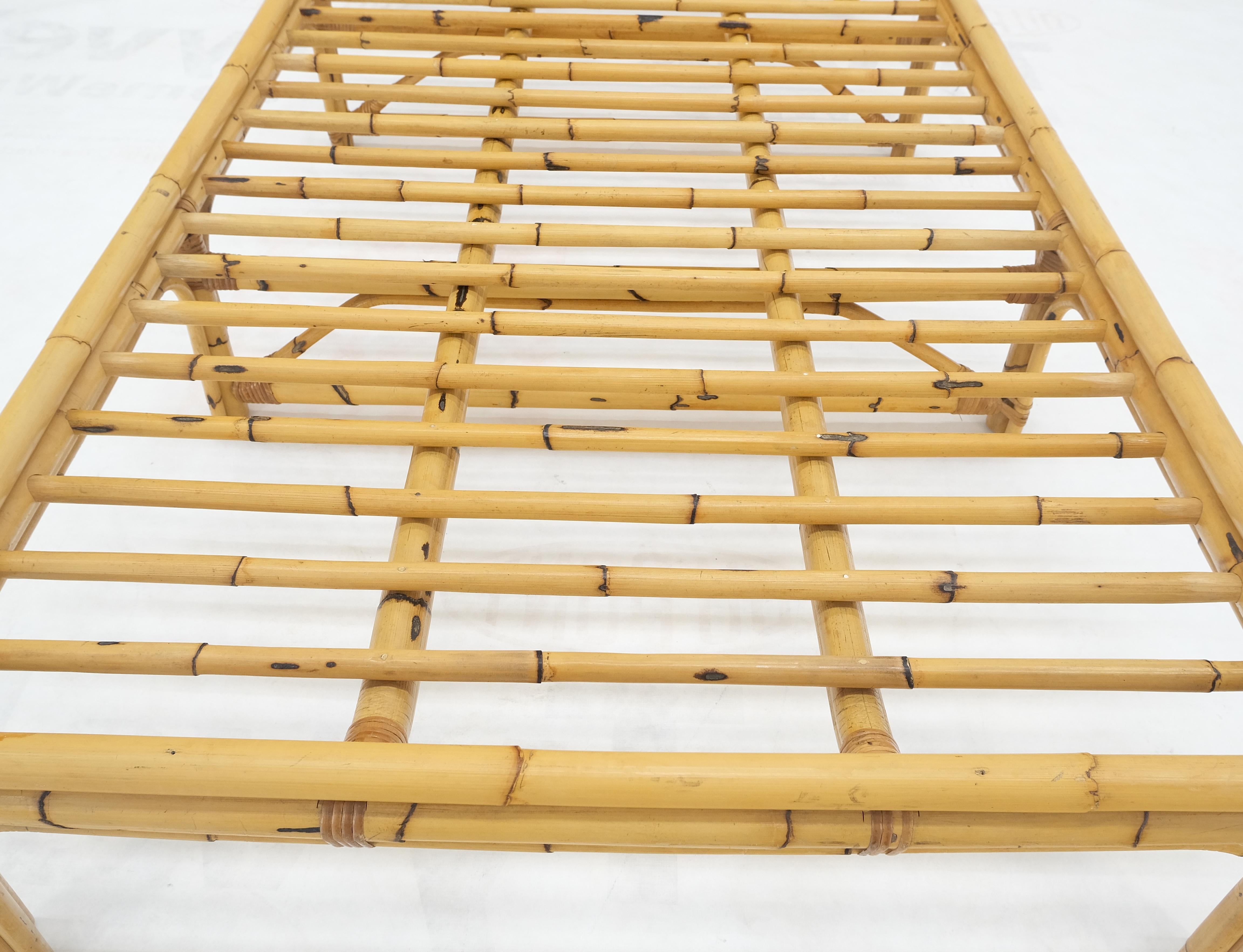 20th Century Vintage 1970s Large Bamboo Chaise Lounge Daybed Frame MINT! For Sale