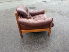 Vintage 1970's  Leather Lounge Chair by Gote Mobler, Sweden