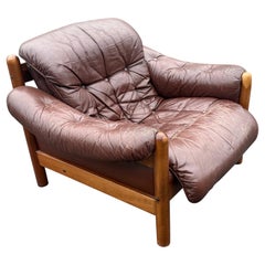 Vintage 1970
s  Leather Lounge Chair by Gote Mobler, Sweden